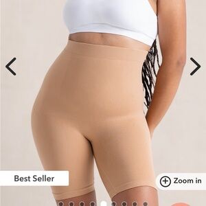 Shapermint High-Waisted Shapewear Shorts in Tan Size Medium